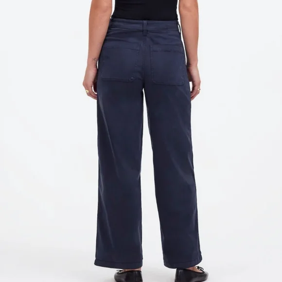Madewell Emmett Wide-leg pants Navy size 33 petite - Picture 2 of 5
